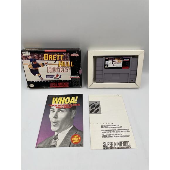Brett Hull Hockey SNES) Box/ Manual/ Game/Extras Complete!! - Picture 1 of 10